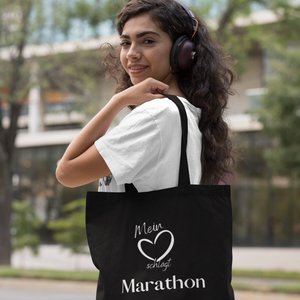Tasche "Mein Herz schlägt Marathon" - Baumwolltasche